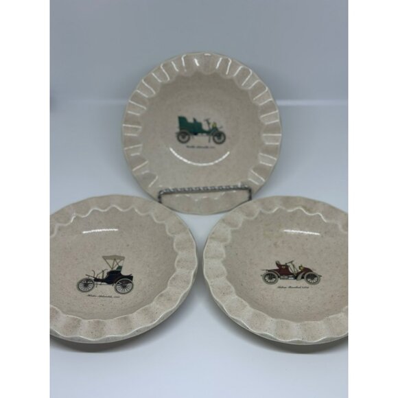 Set Of 3 Vintage Ashtray Royal China Inc made in USA Automobile Motor Wagon - Picture 1 of 6